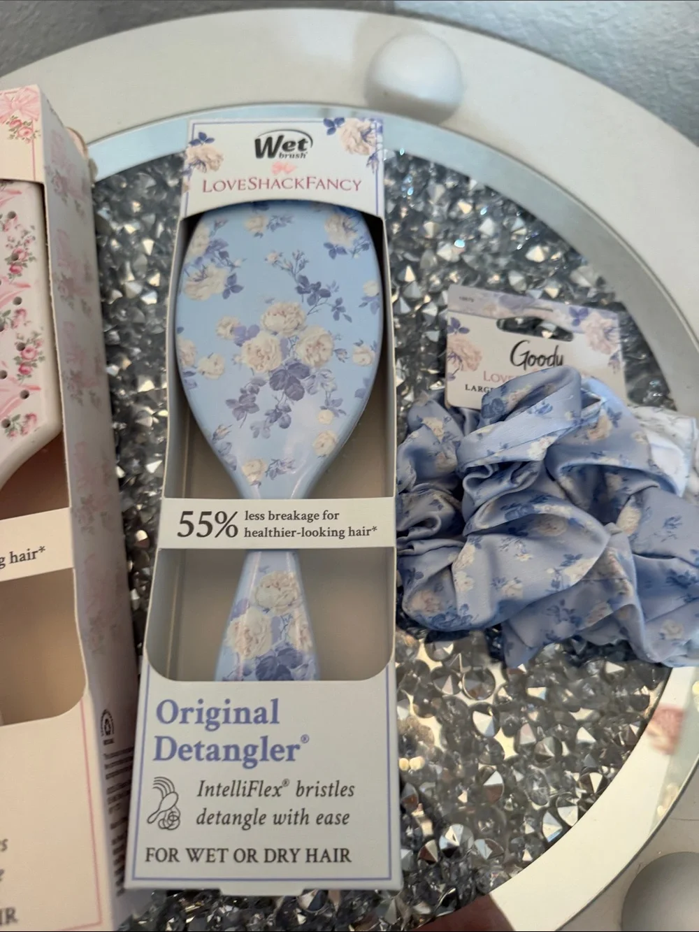 LoveShackFancy Kids Paddle Detangler - Pink Floral